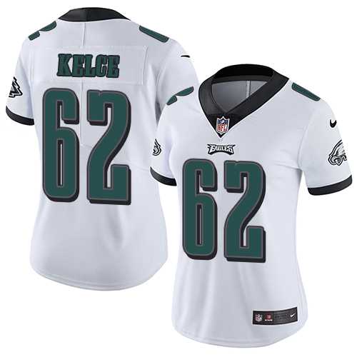 Women's Nike Philadelphia Eagles #62 Jason Kelce White Stitched NFL Vapor Untouchable Limited Jersey