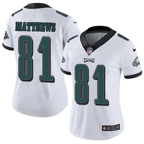 Women's Nike Philadelphia Eagles #81 Jordan Matthews White Stitched NFL Vapor Untouchable Limited Jersey