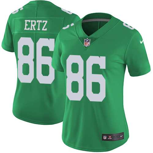 Women's Nike Philadelphia Eagles #86 Zach Ertz Green Stitched NFL Limited Rush Jersey