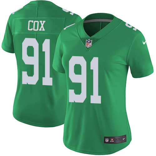 Women's Nike Philadelphia Eagles #91 Fletcher Cox Green Stitched NFL Limited Rush Jersey