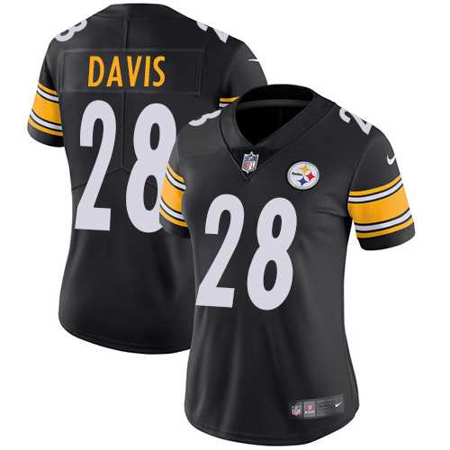 Women's Nike Pittsburgh Steelers #28 Sean Davis Black Team Color Stitched NFL Vapor Untouchable Limited Jersey