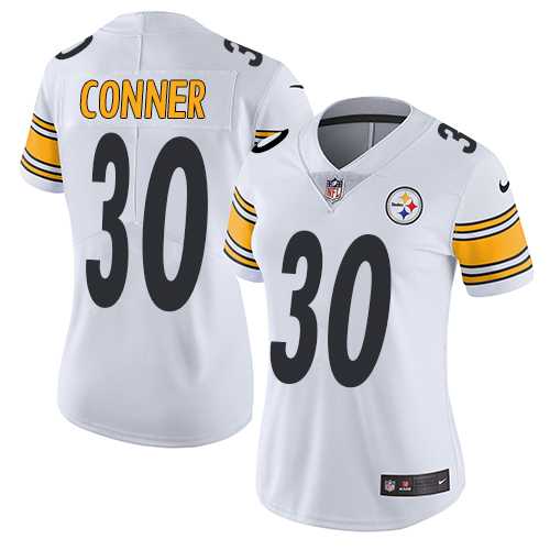 Women's Nike Pittsburgh Steelers #30 James Conner White Stitched NFL Vapor Untouchable Limited Jersey