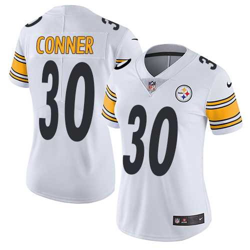 Women's Nike Pittsburgh Steelers #30 James Conner White Stitched NFL Vapor Untouchable Limited Jersey