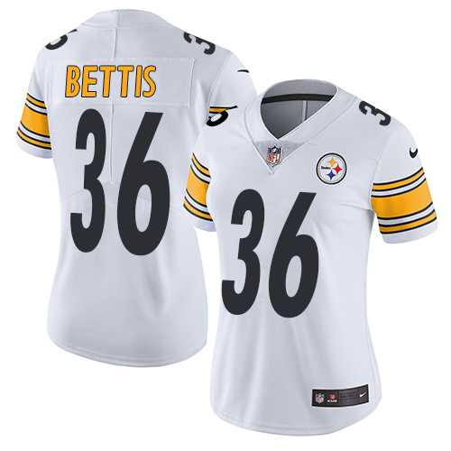 Women's Nike Pittsburgh Steelers #36 Jerome Bettis White Stitched NFL Vapor Untouchable Limited Jersey