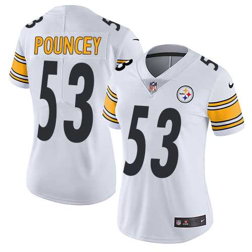 Women's Nike Pittsburgh Steelers #53 Maurkice Pouncey White Stitched NFL Vapor Untouchable Limited Jersey Women's Nike Pittsburgh Steelers #53 Maurkice Pouncey White Stitched NFL Vapor Untouchable Limited Jersey