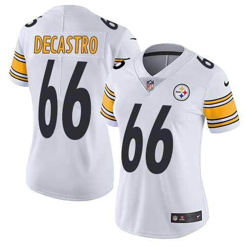 Women's Nike Pittsburgh Steelers #66 David DeCastro White Stitched NFL Vapor Untouchable Limited Jersey