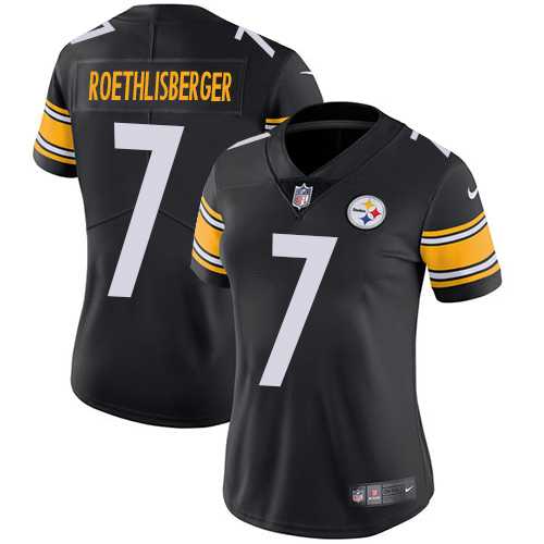 Women's Nike Pittsburgh Steelers #7 Ben Roethlisberger Black Team Color Stitched NFL Vapor Untouchable Limited Jersey