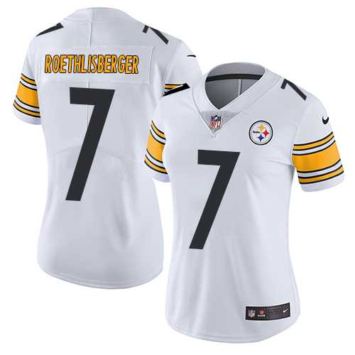 Women's Nike Pittsburgh Steelers #7 Ben Roethlisberger White Stitched NFL Vapor Untouchable Limited Jersey