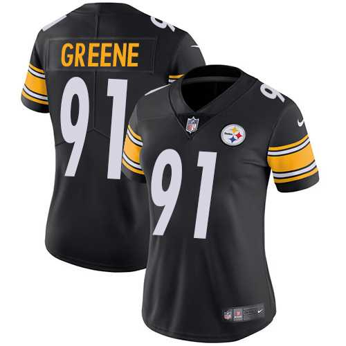 Women's Nike Pittsburgh Steelers #91 Kevin Greene Black Team Color Stitched NFL Vapor Untouchable Limited Jersey
