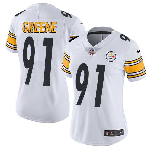 Women's Nike Pittsburgh Steelers #91 Kevin Greene White Stitched NFL Vapor Untouchable Limited Jersey
