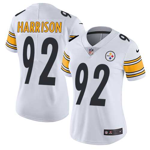 Women's Nike Pittsburgh Steelers #92 James Harrison White Stitched NFL Vapor Untouchable Limited Jersey