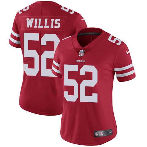 Women's Nike San Francisco 49ers #52 Patrick Willis Red Team Color Stitched NFL Vapor Untouchable Limited Jersey