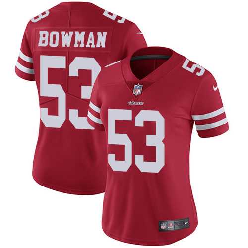 Women's Nike San Francisco 49ers #53 NaVorro Bowman Red Team Color Stitched NFL Vapor Untouchable Limited Jersey