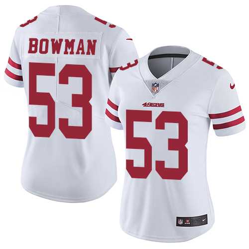 Women's Nike San Francisco 49ers #53 NaVorro Bowman White Stitched NFL Vapor Untouchable Limited Jersey