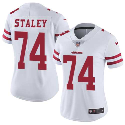 Women's Nike San Francisco 49ers #74 Joe Staley White Stitched NFL Vapor Untouchable Limited Jersey