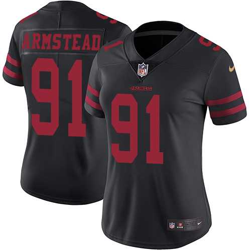 Women's Nike San Francisco 49ers #91 Arik Armstead Black Alternate Stitched NFL Vapor Untouchable Limited Jersey