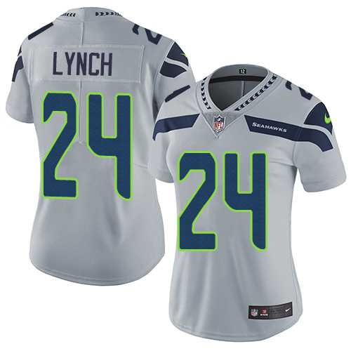 Women's Nike Seattle Seahawks #24 Marshawn Lynch Grey Alternate Stitched NFL Vapor Untouchable Limited Jersey