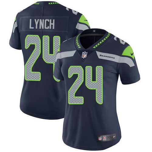 Women's Nike Seattle Seahawks #24 Marshawn Lynch Steel Blue Team Color Stitched NFL Vapor Untouchable Limited Jersey