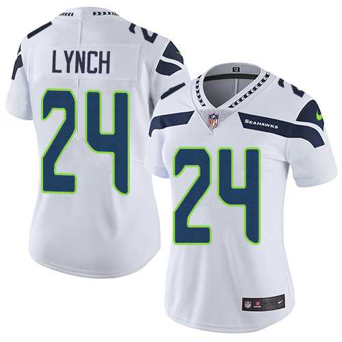 Women's Nike Seattle Seahawks #24 Marshawn Lynch White Stitched NFL Vapor Untouchable Limited Jersey