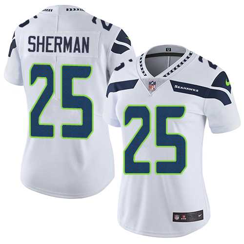 Women's Nike Seattle Seahawks #25 Richard Sherman White Stitched NFL Vapor Untouchable Limited Jersey