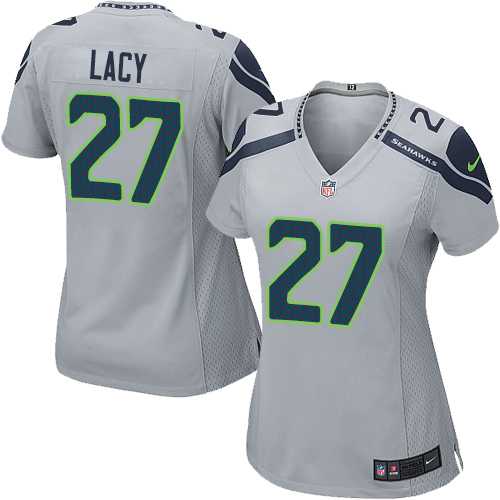 Women's Nike Seattle Seahawks #27 Eddie Lacy Grey Alternate Stitched NFL Elite Jersey