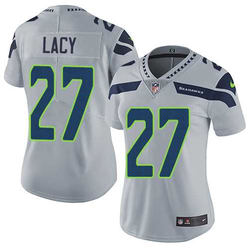 Women's Nike Seattle Seahawks #27 Eddie Lacy Grey Alternate Stitched NFL Vapor Untouchable Limited Jersey