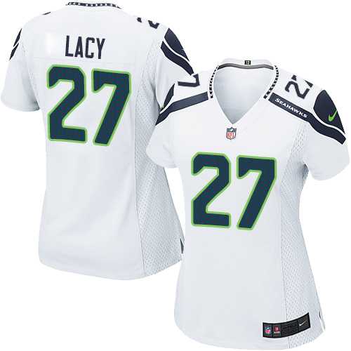 Women's Nike Seattle Seahawks #27 Eddie Lacy White Stitched NFL Elite Jersey