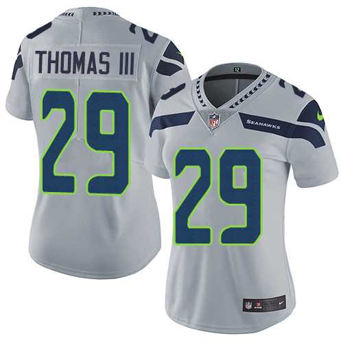 Women's Nike Seattle Seahawks #29 Earl Thomas III Grey Alternate Stitched NFL Vapor Untouchable Limited Jersey
