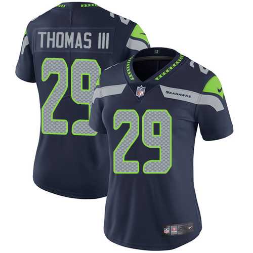 Women's Nike Seattle Seahawks #29 Earl Thomas III Steel Blue Team Color Stitched NFL Vapor Untouchable Limited Jersey