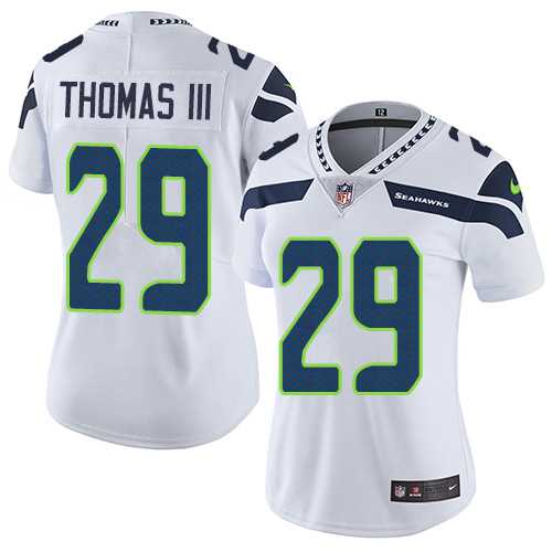 Women's Nike Seattle Seahawks #29 Earl Thomas III White Stitched NFL Vapor Untouchable Limited Jersey