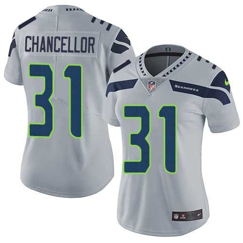 Women's Nike Seattle Seahawks #31 Kam Chancellor Grey Alternate Stitched NFL Vapor Untouchable Limited Jersey