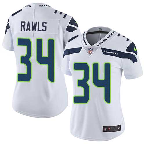 Women's Nike Seattle Seahawks #34 Thomas Rawls White Stitched NFL Vapor Untouchable Limited Jersey