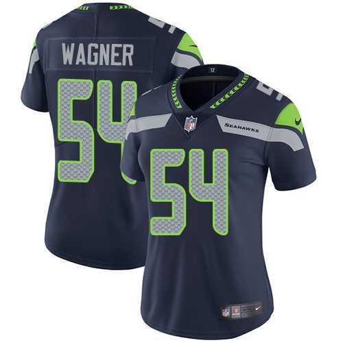 Women's Nike Seattle Seahawks #54 Bobby Wagner Steel Blue Team Color Stitched NFL Vapor Untouchable Limited Jersey