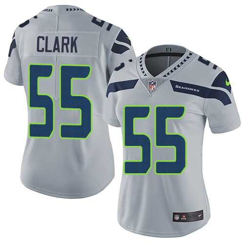 Women's Nike Seattle Seahawks #55 Frank Clark Grey Alternate Stitched NFL Vapor Untouchable Limited Jersey