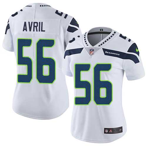 Women's Nike Seattle Seahawks #56 Cliff Avril White Stitched NFL Vapor Untouchable Limited Jersey