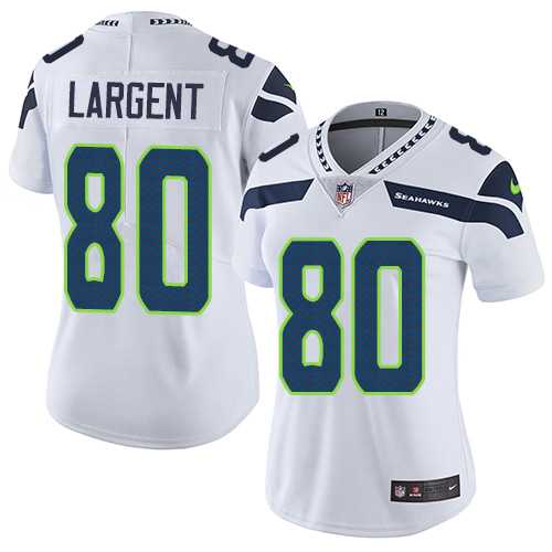 Women's Nike Seattle Seahawks #80 Steve Largent White Stitched NFL Vapor Untouchable Limited Jersey