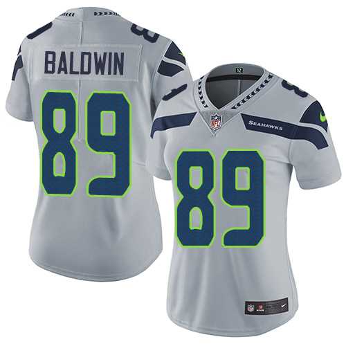 Women's Nike Seattle Seahawks #89 Doug Baldwin Grey Alternate Stitched NFL Vapor Untouchable Limited Jersey