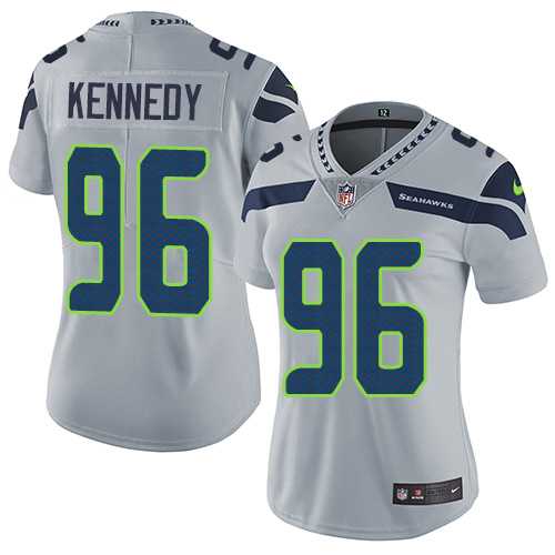 Women's Nike Seattle Seahawks #96 Cortez Kennedy Grey Alternate Stitched NFL Vapor Untouchable Limited Jersey