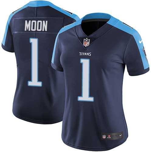 Women's Nike Tennessee Titans #1 Warren Moon Navy Blue Alternate Stitched NFL Vapor Untouchable Limited Jersey