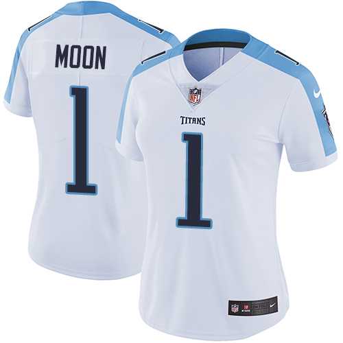 Women's Nike Tennessee Titans #1 Warren Moon White Stitched NFL Vapor Untouchable Limited Jersey