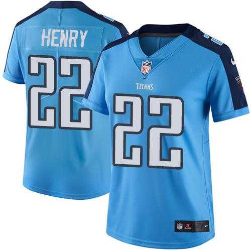 Women's Nike Tennessee Titans #22 Derrick Henry Light Blue Team Color Stitched NFL Vapor Untouchable Limited Jersey