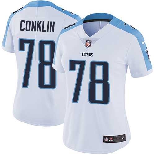 Women's Nike Tennessee Titans #78 Jack Conklin White Stitched NFL Vapor Untouchable Limited Jersey