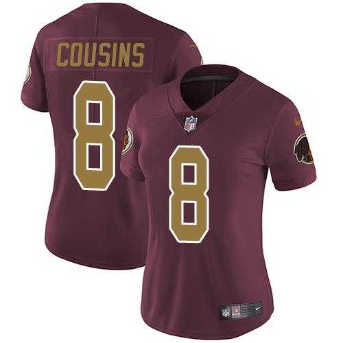 Women's Nike Washington Redskins #8 Kirk Cousins Burgundy Red Alternate Stitched NFL Vapor Untouchable Limited Jersey