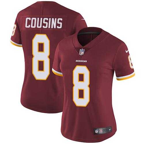 Women's Nike Washington Redskins #8 Kirk Cousins Burgundy Red Team Color Stitched NFL Vapor Untouchable Limited Jersey