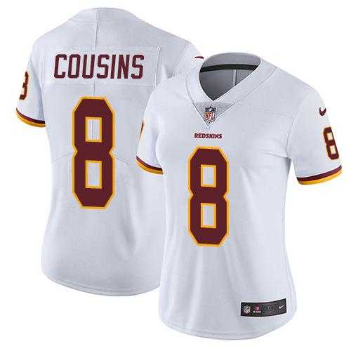 Women's Nike Washington Redskins #8 Kirk Cousins White Stitched NFL Vapor Untouchable Limited Jersey