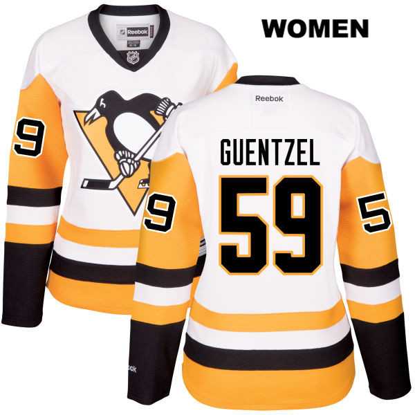 Women's Pittsburgh Penguins #59 Jake Guentzel White Away NHL Jersey