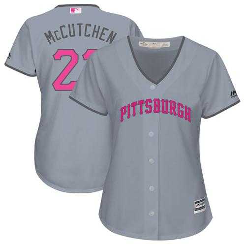 Women's Pittsburgh Pirates #22 Andrew McCutchen Grey Mother's Day Cool Base Stitched MLB Jersey