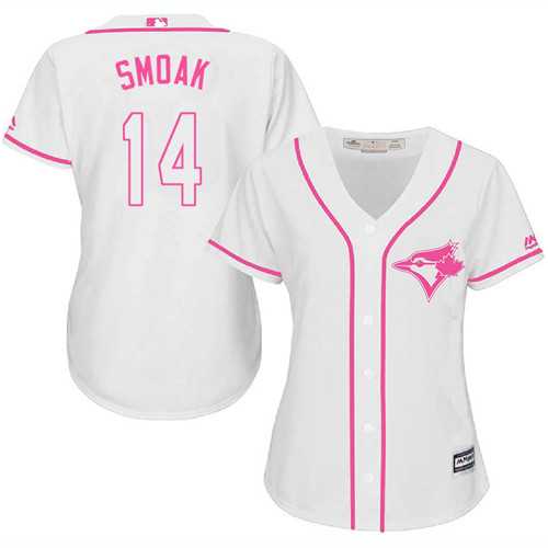 Women's Toronto Blue Jays #14 Justin Smoak White Fashion Cool Base Stitched MLB Jersey Women's Toronto Blue Jays #14 Justin Smoak White Fashion Cool Base Stitched MLB Jersey