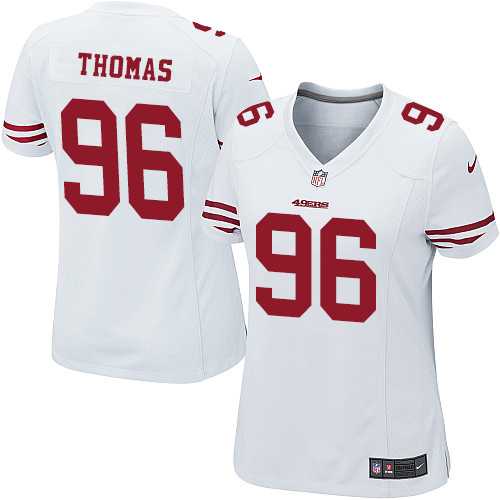 Womens Nike San Francisco 49ers #96 Solomon Thomas White Stitched NFL Elite Jersey