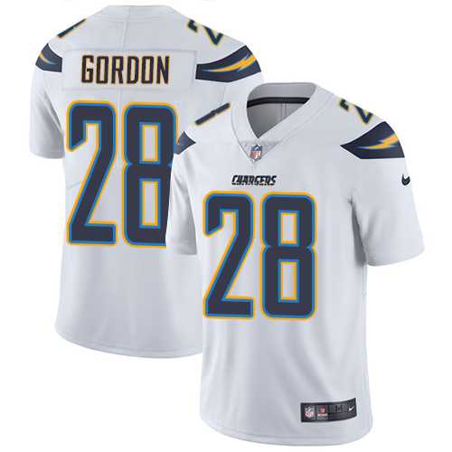 Youth Los Angeles Chargers #28 Melvin Gordon White Stitched NFL Vapor Untouchable Limited Jersey